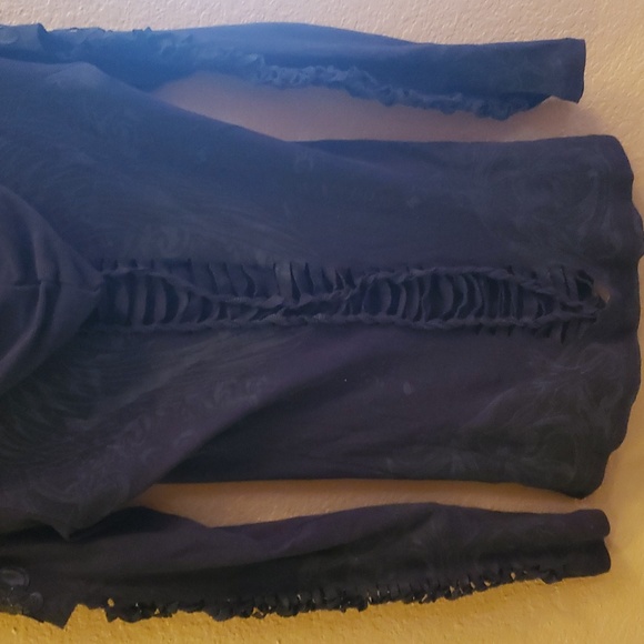 Ryder Sport long sleeve shirt Bling Cross with Angel wings, cutout sleeves & bk - Picture 5 of 8